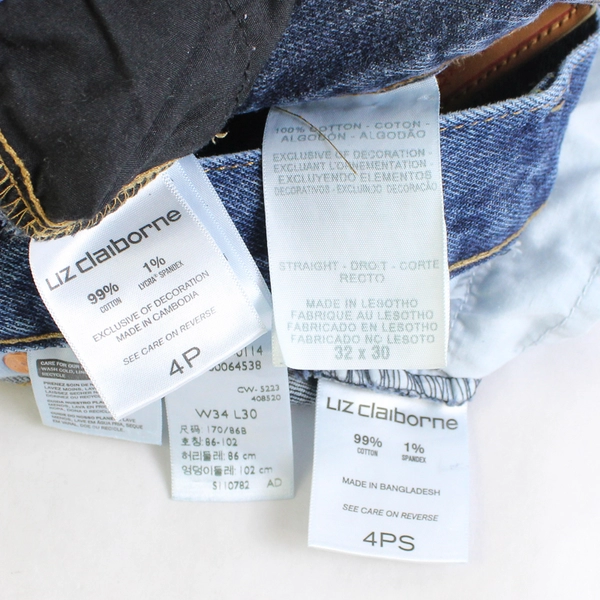 Lot of 4 Medium Wash Blue Denim Jeans for DIY Crafting Upcycling Projects