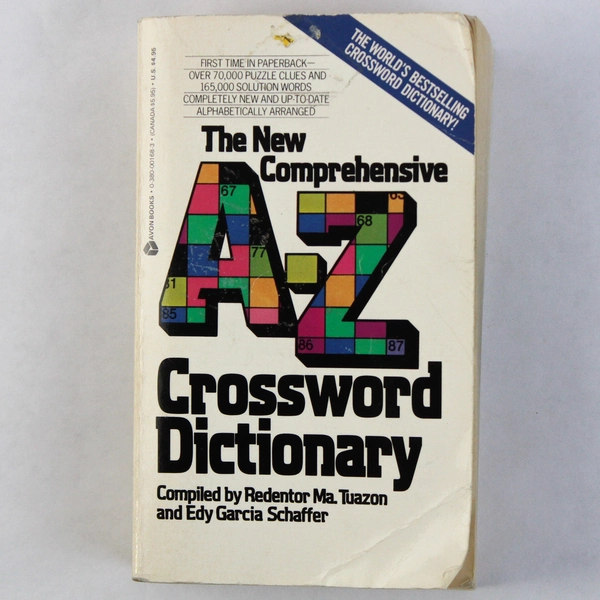 The New Comprehensive A-Z Crossword Dictionary Tuazon Schaffer 1974 PB