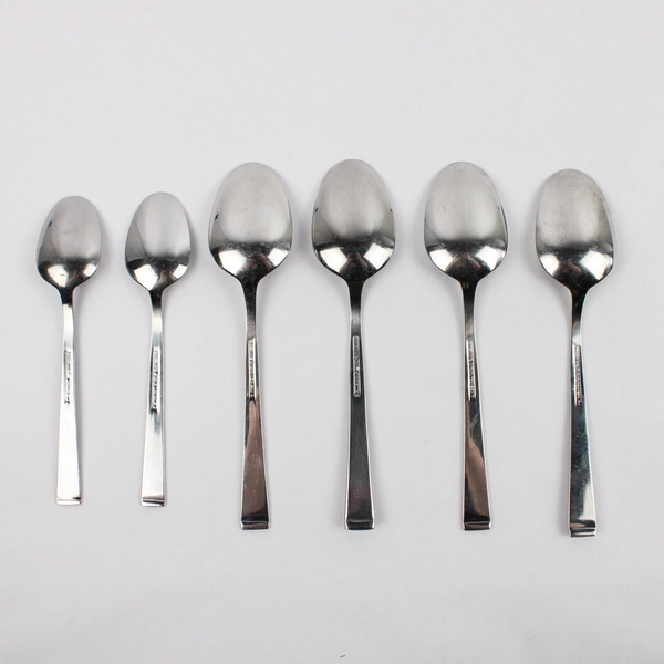 Lot of 6 Farberware Tahoe Stainless Steel Tea & Soup Spoons 