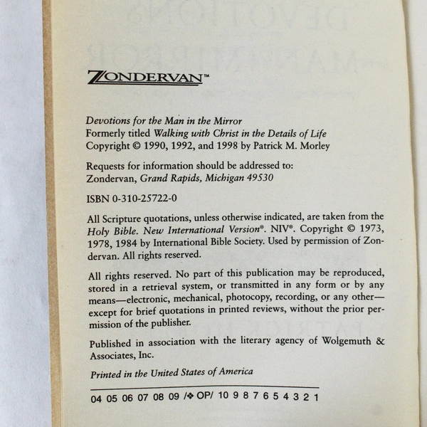 Devotions for the Man in the Mirror by Patrick Morley 1998 Paperback