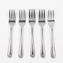 Lot of 5 Farberware Stainless Steel Peacock Salad Forks