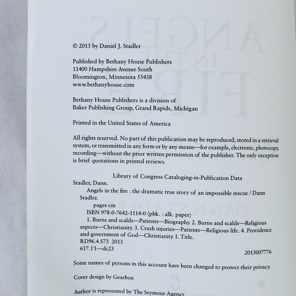 Angels in the Fire by Dann Stadler 2013 Paperback - Good Condition