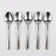 Lot of 5 Farberware Stainless Steel Peacock Soup Spoons Vintage Set