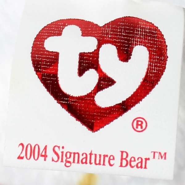 TY Beanie Babies Signature Bear 2004 With Tag White & Gold
