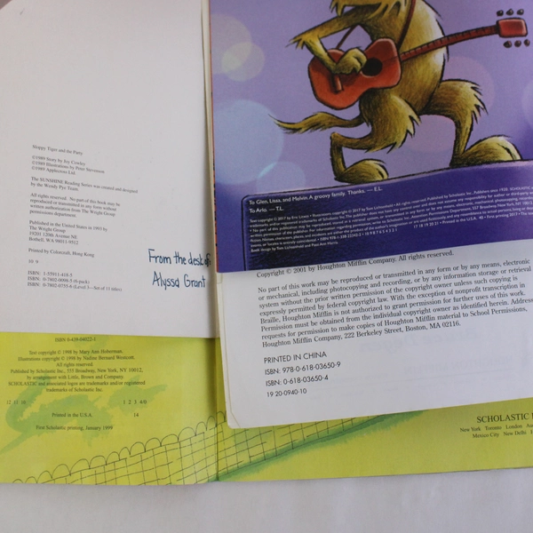 Lot of 4 Kids Animal Books: Tiger, Mouse, Elephant & Dog Paperback Set