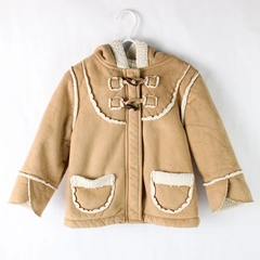 Old Navy Faux Suede Fleece Zip Up Hooded Coat Size 2T Unisex