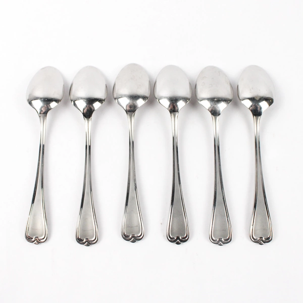 Lot of 6 Cambridge Oval Place Spoons, Chatham Satin Stainless Steel 7.75"