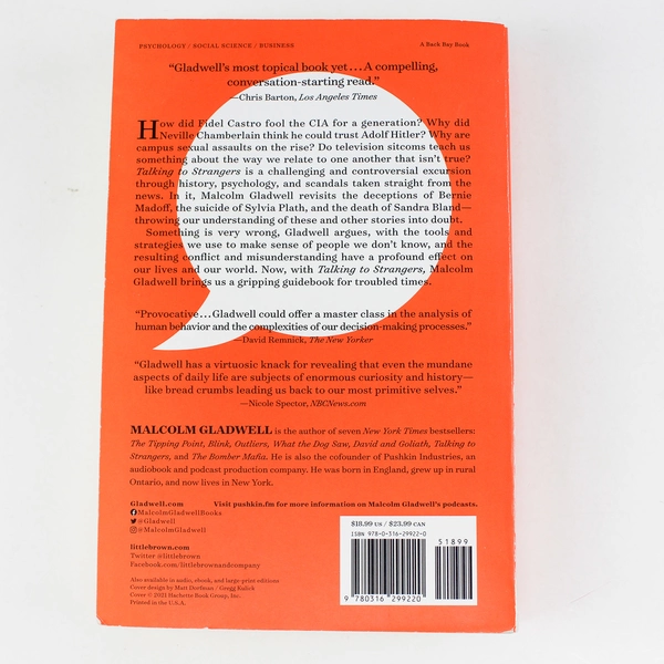 Talking to Strangers What We Should Know about the People Malcolm Gladwell 2021