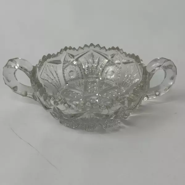 Vintage Imperial Glass 212 Nappy Fan Star Pattern Collectible Glassware