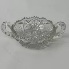 Vintage Imperial Glass 212 Nappy Fan Star Pattern Collectible Glassware