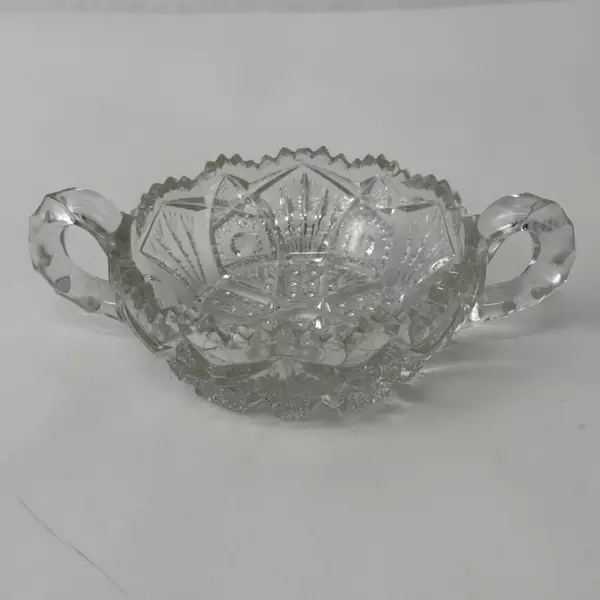 Vintage Imperial Glass 212 Nappy Fan Star Pattern Collectible Glassware