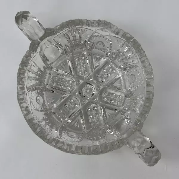 Vintage Imperial Glass 212 Nappy Fan Star Pattern Collectible Glassware