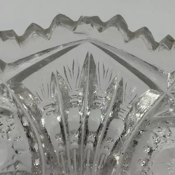 Vintage Imperial Glass 212 Nappy Fan Star Pattern Collectible Glassware