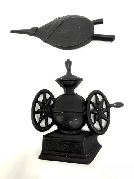 Lot of 2 Vintage Sexton Cast Metal Wall Plaques - Bellows & Coffee Grinder Decor