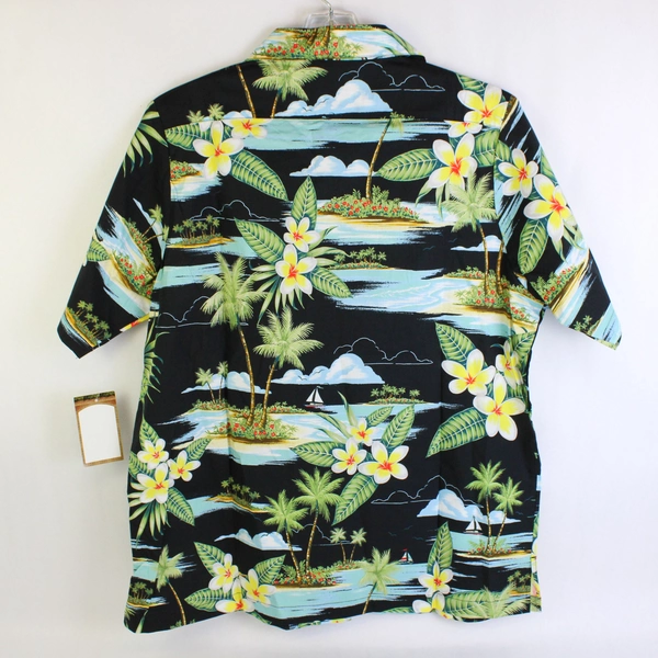 Benny's Aloha Shirt Unisex Large Hawaiian Short Sleeve Button Down Collar NWT