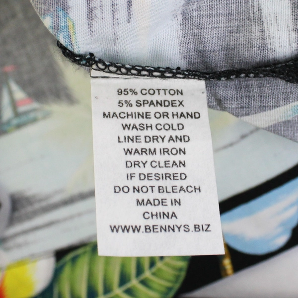 Benny's Aloha Shirt Unisex Large Hawaiian Short Sleeve Button Down Collar NWT