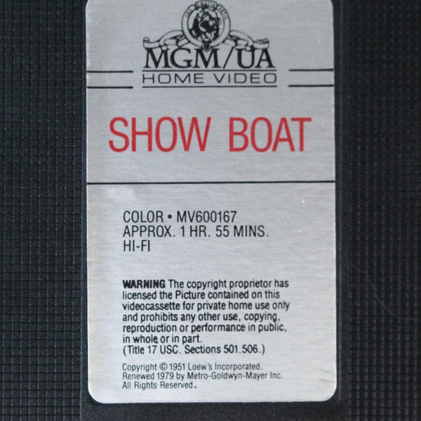 Show Boat VHS 1979 Movie Kathryn Grayson Ava Gardner Howard Keel - As Is