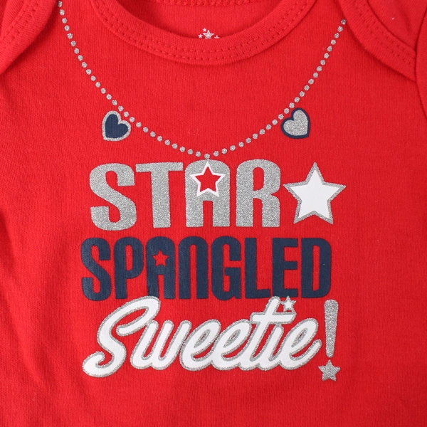 Way To Celebrate Baby Patriotic Graphic Print One Piece Bodysuit Red Size 0-3M