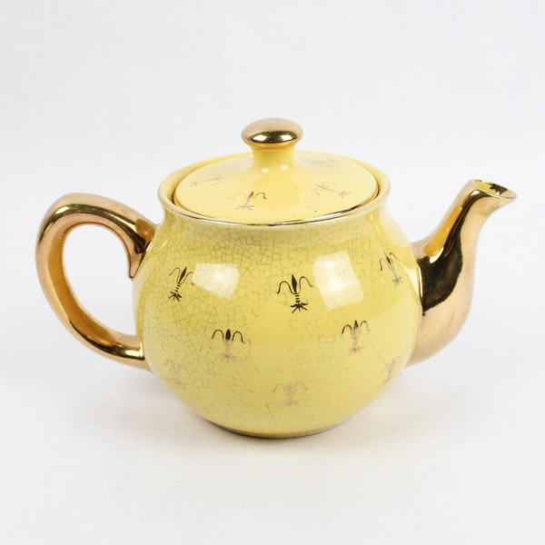 Vintage Canary Yellow Ceramic Teapot Japan