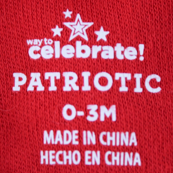 Way To Celebrate Baby Patriotic Graphic Print One Piece Bodysuit Red Size 0-3M