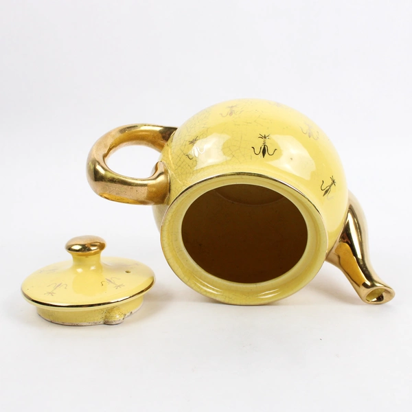 Vintage Canary Yellow Ceramic Teapot Japan