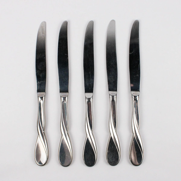 Lot of 5 Oneida Aquarius Stainless Steel Dinner Hollow Knives Glossy 