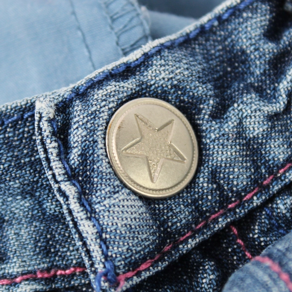 Fun To The 4th Girl's Denim Jean Skort 4th of July Pink Star Trim Size 5T