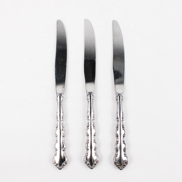 Lot of 3 Oneida Mozart Deluxe Stainless Glossy Hollow Knives