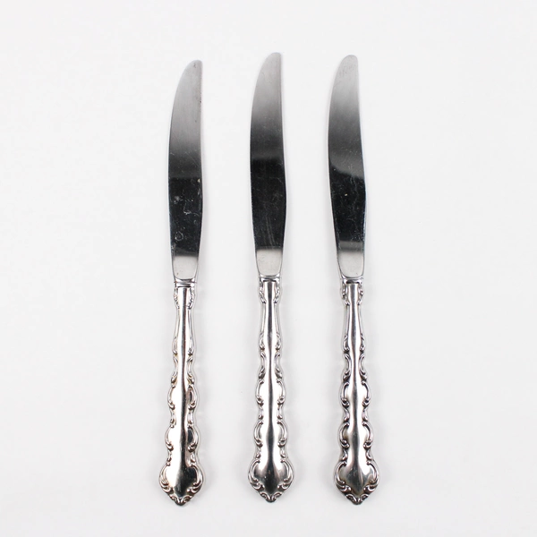 Lot of 3 Oneida Mozart Deluxe Stainless Glossy Hollow Knives