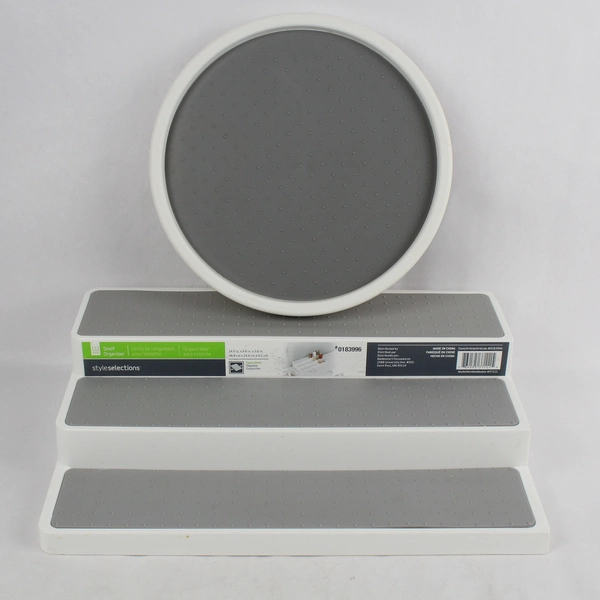 Set of Style Selections 3 Tier Shelf Organizer and Mini Lazy Susan