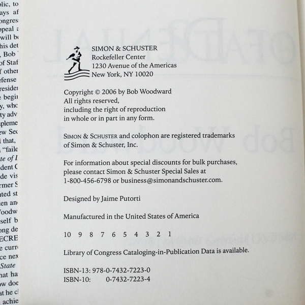 State of Denial: Bush at War Part III by Bob Woodward, 2006 HC DJ