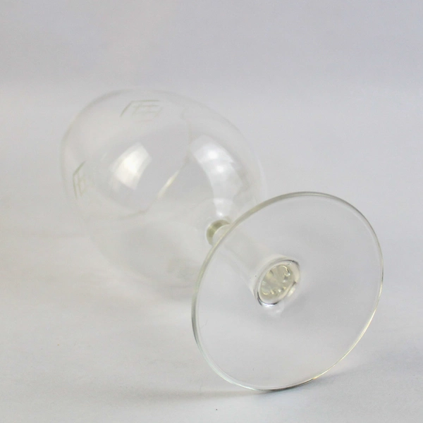 Set of 2 Crystal Wine Glasses With Etched Symbols