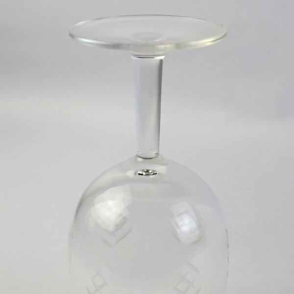 Set of 2 Crystal Wine Glasses With Etched Symbols