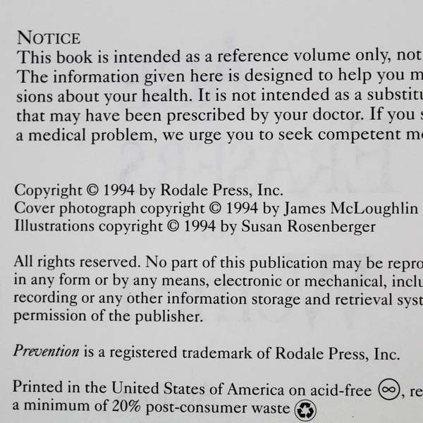 Age Erasers for Women Health Book 1994 by Rodale Press - Good Condition