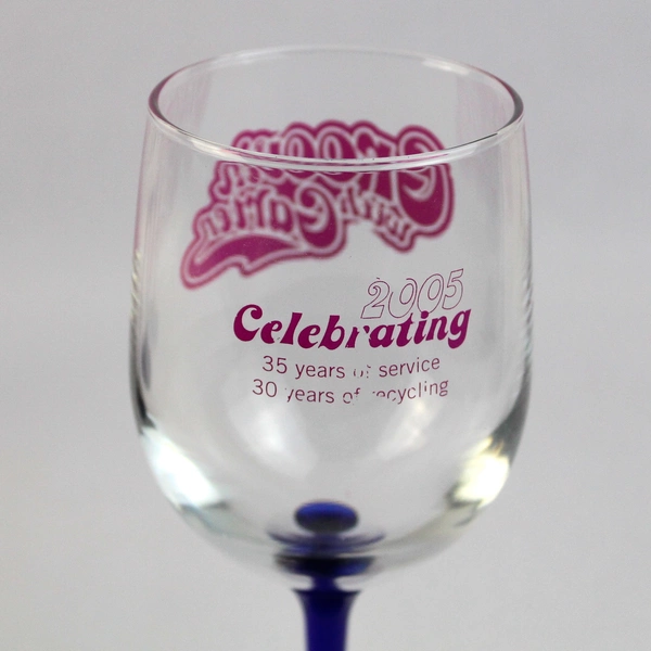 Set Of 3 Groovin with Garten Wine Glasses Adverting Garten Recycling