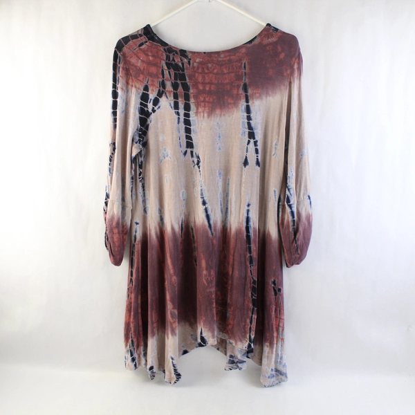 Unbranded Brown Blue and Taupe Tie Dye Shirt Women's Size Large