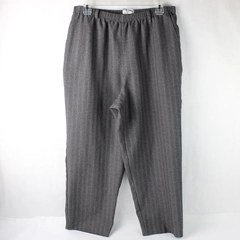 Alfred Dunner Gray Striped Pull On Dress Pants Women's Size 14 Petite