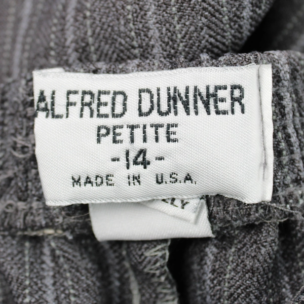 Alfred Dunner Gray Striped Pull On Dress Pants Women's Size 14 Petite
