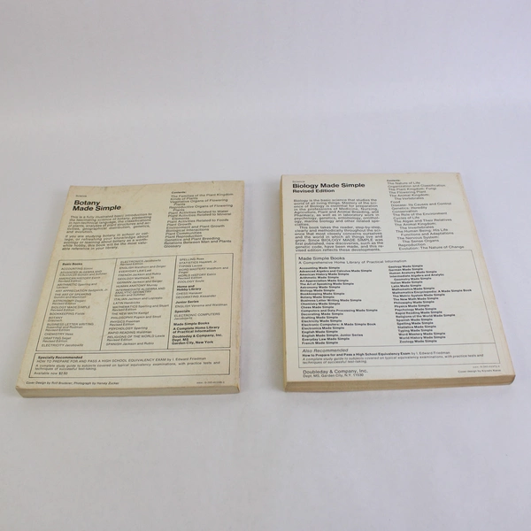 Lot of 2 Made Simple Books Biology & Botany Paperback Vintage Educational
