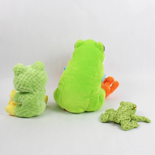 Lot of 3 Green Frog Stuffed Animals Small and Medium