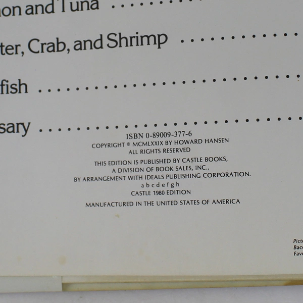 Patricia Hansen Seafood Cookbook 1980 First Edition Hardcover