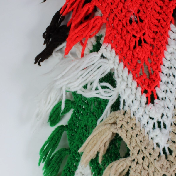 Handmade Crochet Knit Multicolor Chevron Throw Blanket 70" x 100"