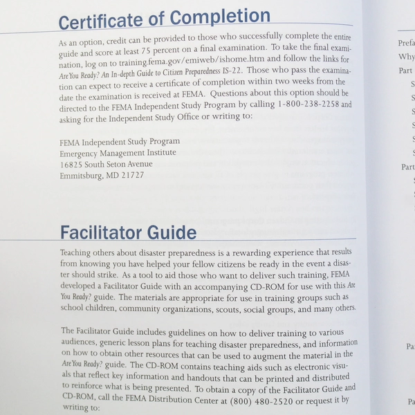 Are You Ready An In-depth Guide To Citizen Preparedness by FEMA 2004 PB