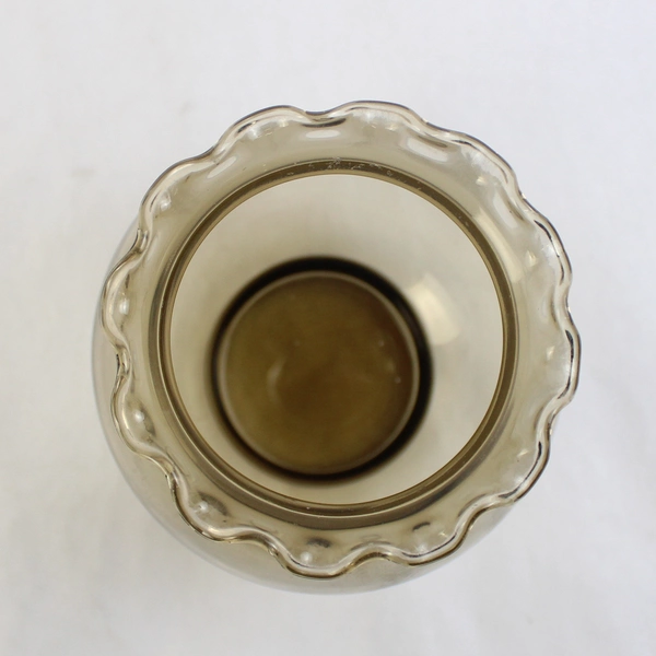 Ruffled Clear Glass Crimped Vase Ivy Ball Fish Bowl