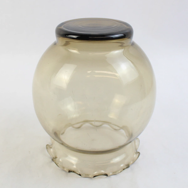 Ruffled Clear Glass Crimped Vase Ivy Ball Fish Bowl