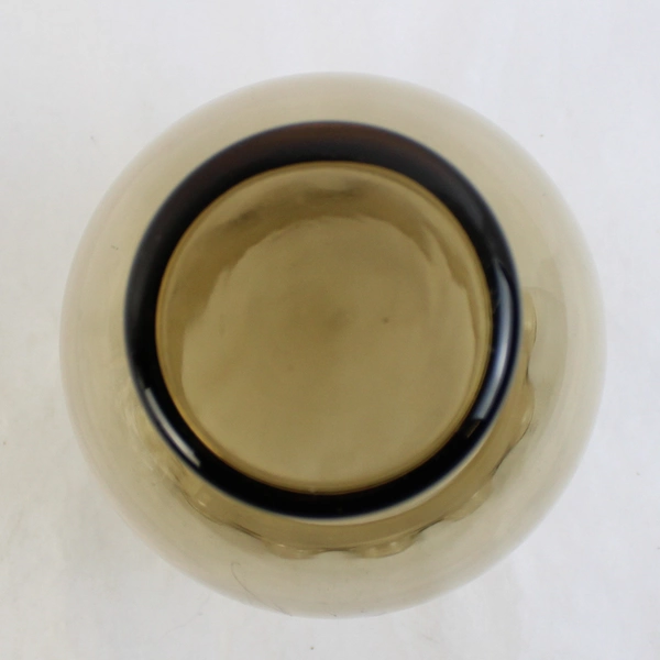 Ruffled Clear Glass Crimped Vase Ivy Ball Fish Bowl