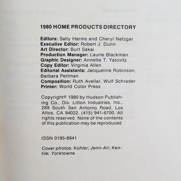 Hudson Home Products Directory 1980 Paperback
