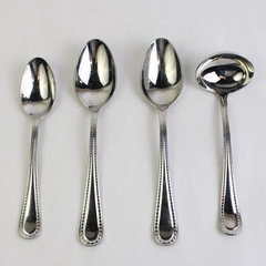 Lot Of 4 Argent Orfèvres Lara Mirror (Stainless) 2 Tablespoon, 1 Ladle, 1 Spoon