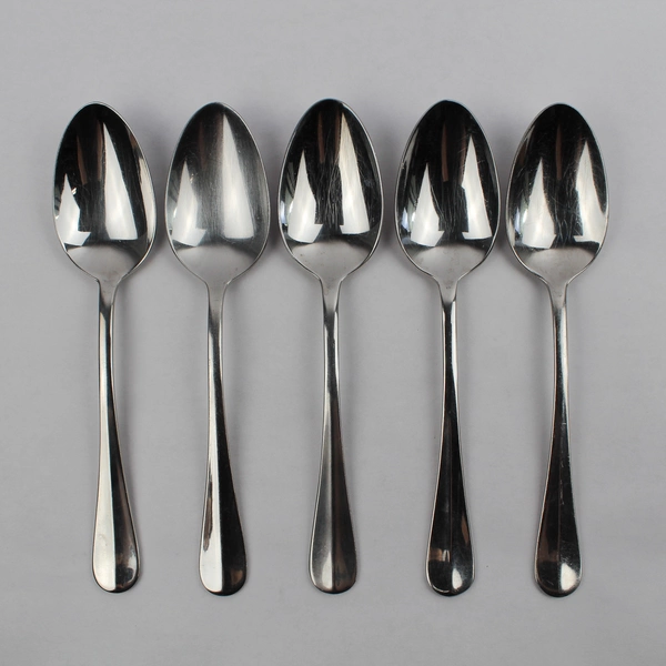 Lot of 5 Cuisinart Place Oval Spoons, Annapolis 18/10 Stainless Steel 8 1/8"