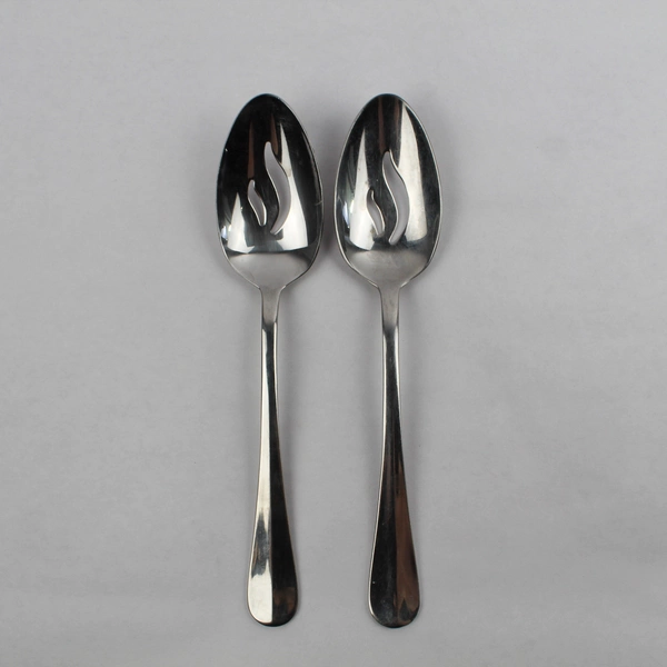Lot of 2 Cuisinart Slotted Serving Spoons, Annapolis 18/10 Stainless 8 7/8"
